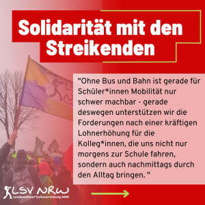 Read more about the article <strong>Schüler*innen solidarisieren sich mit den Streiks bei Bussen und Bahnen</strong>