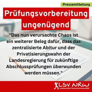 Read more about the article Pressemitteilung: Prüfungsvorbereitung ungenügend